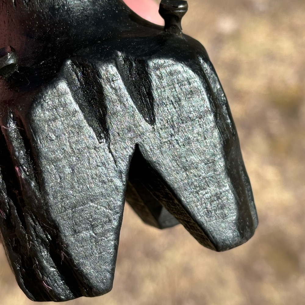 Antique Hand Carved Ebonized Wood Candle Holder! - Picture 8 of 13